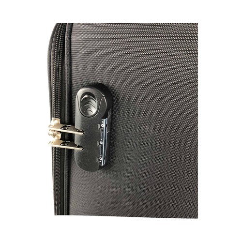 Maleta grande soft de 75 cm color negro y 8 ruedas, AIRPORT ALCAMPO.