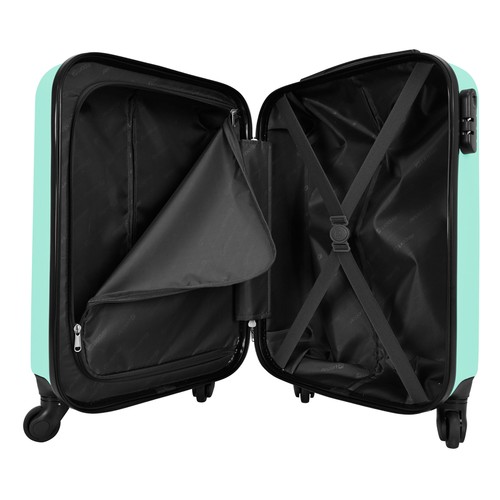 Maleta cabina tipo trolley talla S rígida de 4 ruedas con cierre lock, color menta - Dots. AIRPORT