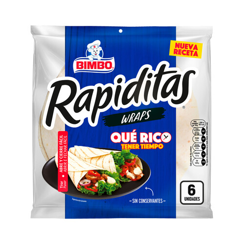 BIMBO Rapiditas Tortitas de harina, bases de creps roll's de 6 uds. 240 g.