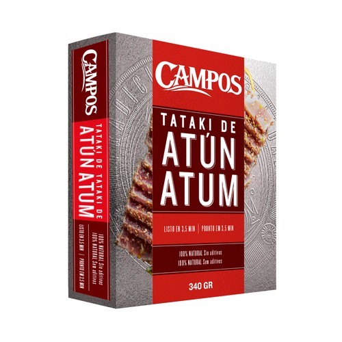 Tataki de atún 100% natural y sin aditivos, listo en menos de 5 minutos CAMPOS 340 g.