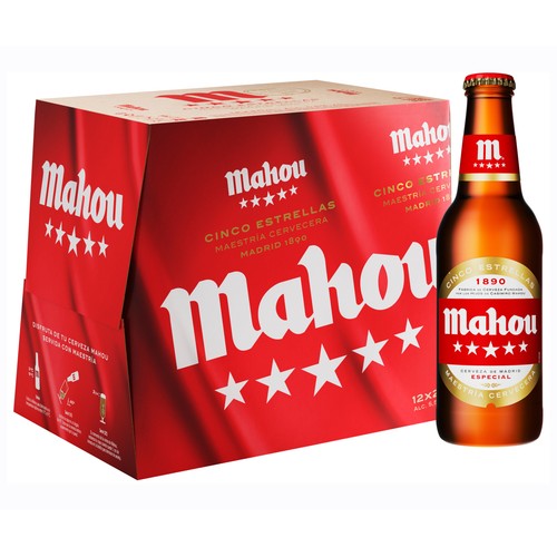 MAHOU 5 ESTRELLAS Cerveza pack 12 uds. x. 25 cl.