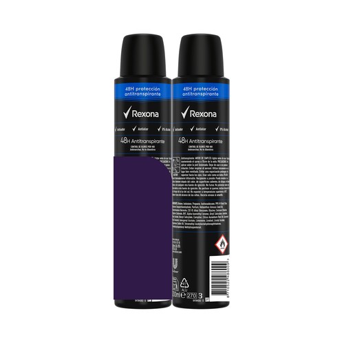 REXONA Men invisible ice Desodorante en spray para hombre, sin alcohol y con protección anti manchas 2 x 200 ml.