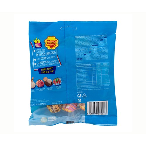 CHUPA CHUPS Caramelo con palo milky 10 uds 120 g.