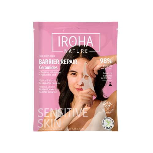 IROHA NATURE Mascarilla facial nutritiva y reparadora.