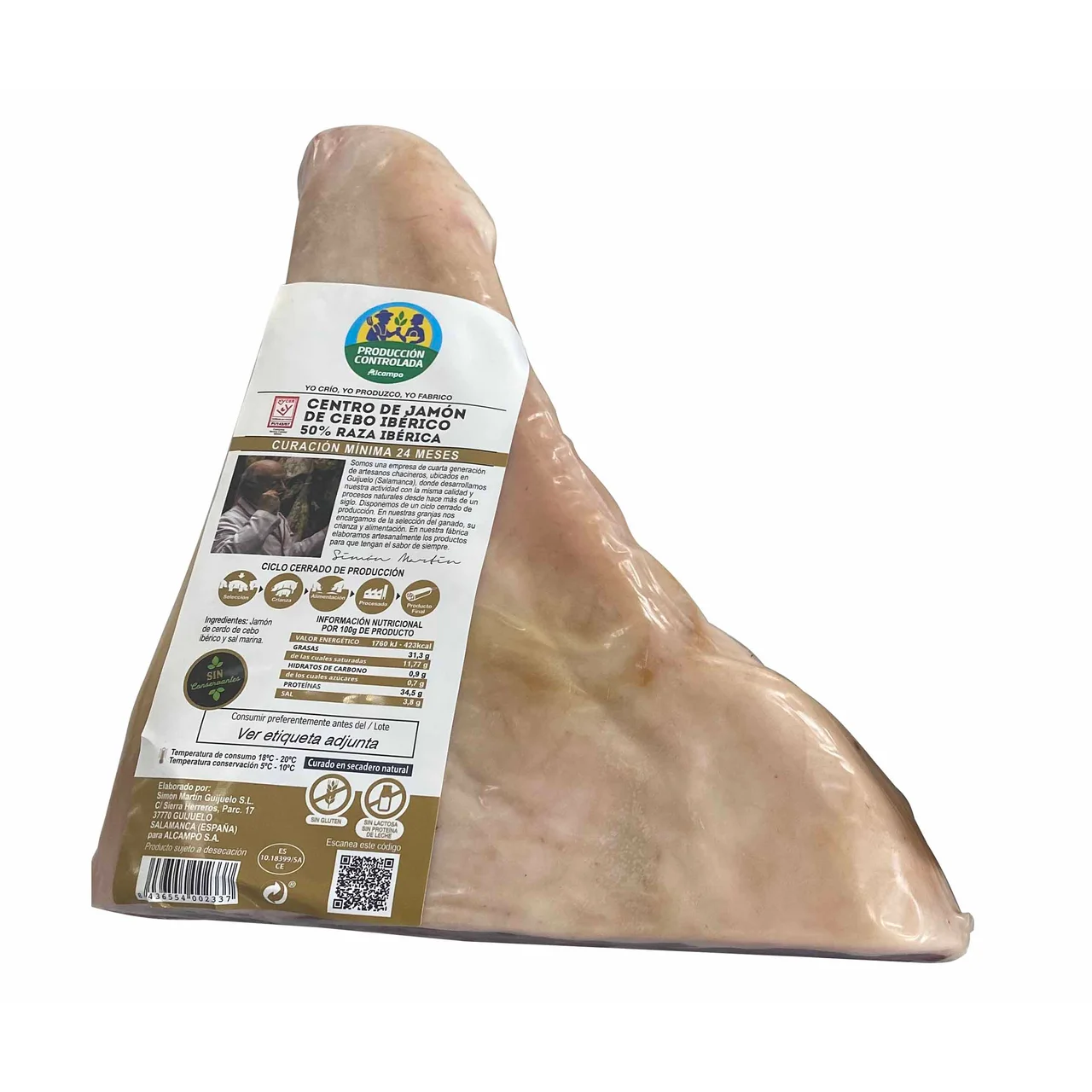 ALCAMPO CULTIVAMOS LO BUENO Centro jamón de cebo ibérico 50% raza ibérica. - Loncha fina 1 mm