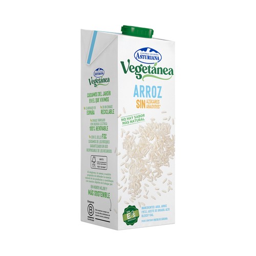 CENTRAL LECHERA ASTURIANA Bebida de arroz sin azúcares añadidos  Vegetánea 6 x 1 l.