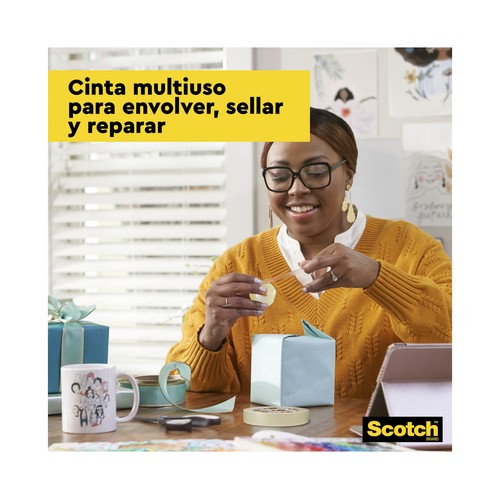 Cinta adhesiva 19mm x 33m transparente. SCOTCH
