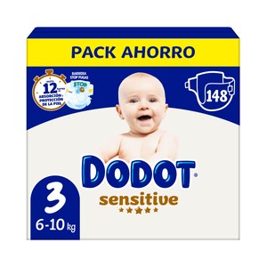 Dodot Sensitive Pañales Talla 3 (6-10 Kg) 148 Uds.
