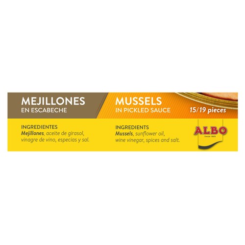 ALBO Mejillones en escabeche hasta 15/19 piezas 115 g.