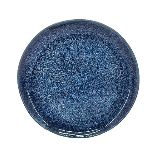 Plato llano gres reciclado de 27 cm, color azul, ALCAMPO.