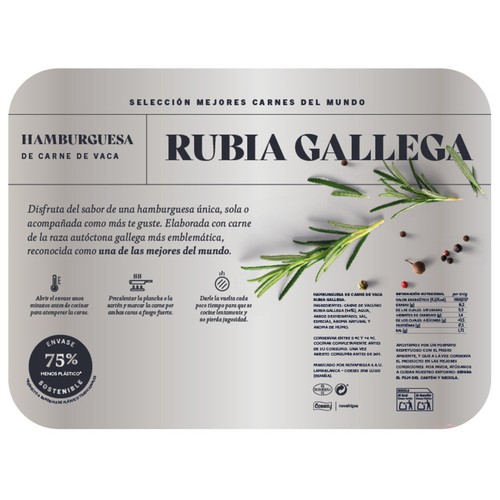 COREN Hamburguesas de vaca rubia gallega 2 x 150 g.