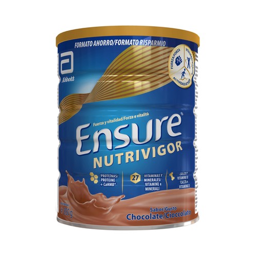 ENSURE Nutrivigor Complemento alimenticio con proteínas, vitaminas, minerales y sabor a chocolate 850 g.