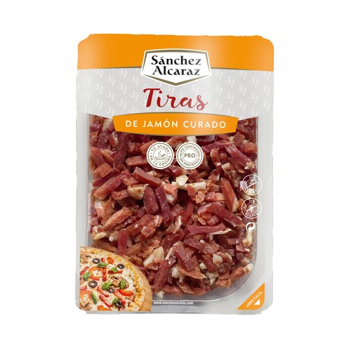 SÁNCHEZ ALCARAZ Jamón curado cortado en tiras SÁNCHEZ ALCARAZ 150 g.