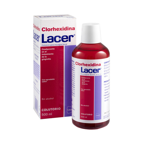 LACER Enjuague bucal diario coadyuvante en el tratamiento de la gingivitis LACER Clorhexidina 500 ml.