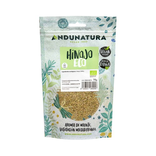 ANDUNATURA Hierbas para infusión de hinojo ecológico 70 g.