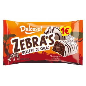 DULCESOL Pastelitos bombón zebra 3 und 120 g.