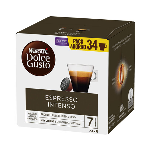Café Espresso Intenso en cápsulas, intensidad 7 NESCAFÉ DOLCE GUSTO 34 uds.