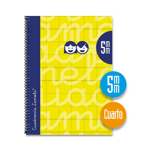 Cuaderno tapa forrada A5 cuadrovia de 5 milímetros con 80 hojas, EDITORIAL LAMELA.