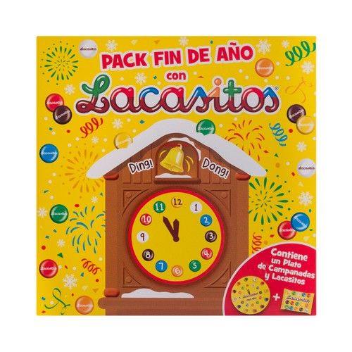 LACASITOS Grageas de colores con chocolate y plato campanadas 18 g.