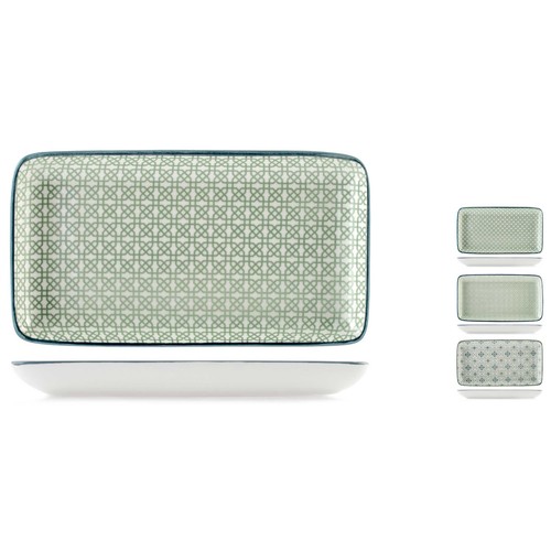Plato 11x20cm porcelana, rectangular surtido modelo Nora. H&H
