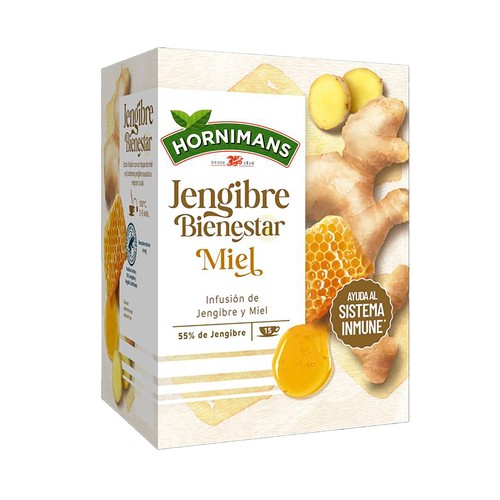HORNIMANS Bienestar Infusión de jenjibre y miel 15 sobres.
