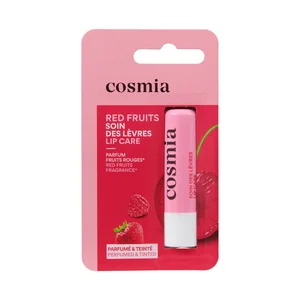 COSMIA Protector labial hidratante, con sabor a frutos rojos, para todo tipo de labios.