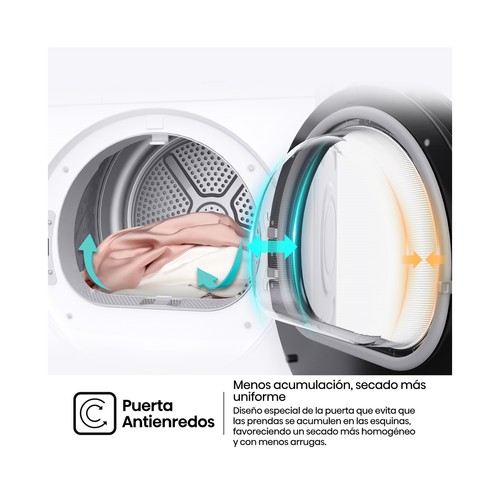Secadora por condensación con bomba de calor HISENSE DH1I800UWDE BLANCA, capacidad de secado: 8KG, clasificación energética: D, H: 84,5cm, A: 59,5cm, F: 51cm