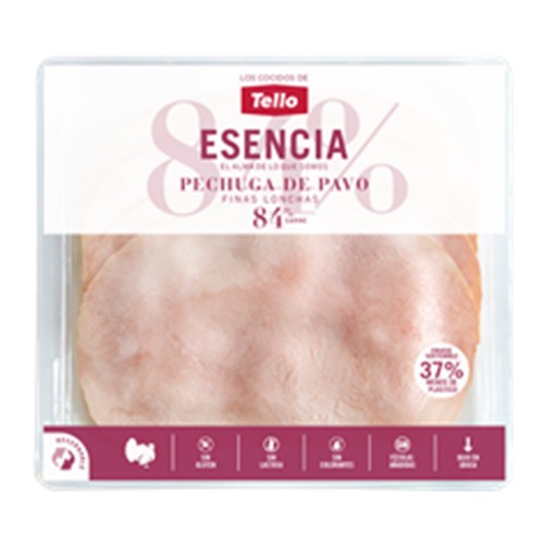 Pechuga de pavo cortada en lonchas TELLO Esencia 125 g.