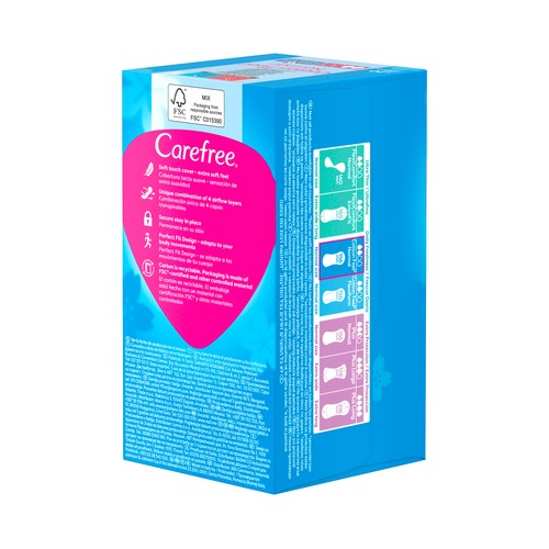 CAREFREE Cotton feel Protegeslips (salvaslips) normal, transpirables, con bolsitas individuales 20 uds.