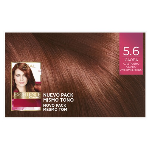 L´ORÉAL PARIS Tinte de pelo permanente tono 5.6 Caoba L´ORÉAL PARIS Excellence creme.