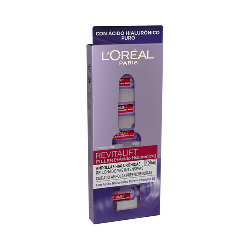 L´ORÉAL PARIS Tratamiento en ampollas rellenador intensivo con ácido Hialurónico L´OREAL PARIS Revitalift filler 7 x 1.3 ml.