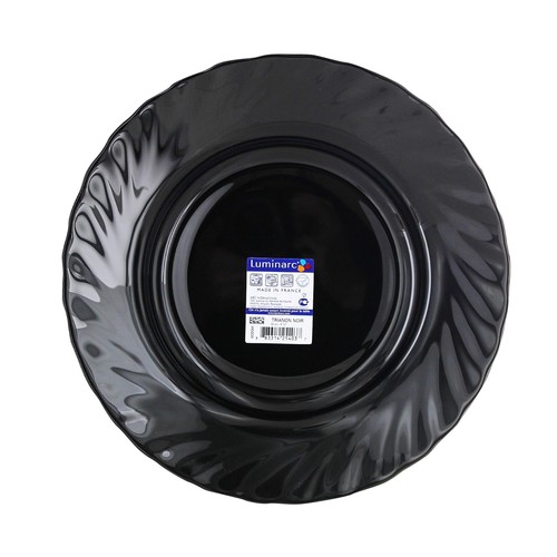 Plato hondo de vidrio color negro, 22,5cm., Trianon LUMINARC.