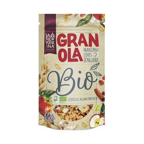 Granola bio manzana y jenjibre LA NEWYORKINA 275 g.