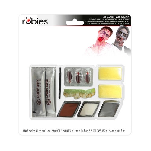 Kit 1 set cosmético, maquillaje zombie para hombre. RUBIES
