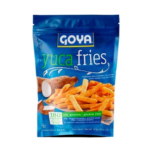 Yuca prefrita, muy crujiente y con un corte fino 454 g.