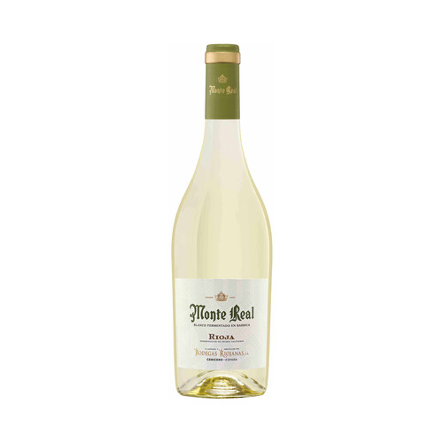 MONTE REAL  Vino blanco fermentado en barrica con D.O. Ca. Rioja MONTE REAL botella de 75 cl.