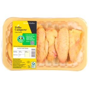 ALCAMPO CULTIVAMOS LO BUENO Alitas de pollo campero partidas con piel, bandeja.