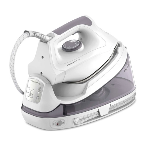 Centro de planchado 2200W ROWENTA VR5020, 5,5 bares, golpe de vapor 150 g/min, depósito 1,2 L, suela Airglide Inox, color blanco.