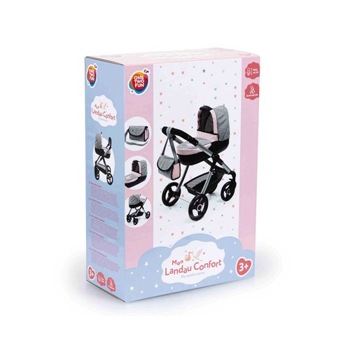 Carrito de muñecas style con bolso 63x40x68cm, ONE TWO FUN