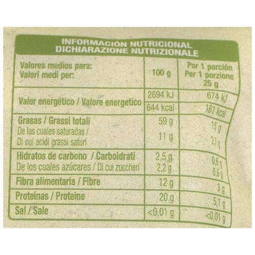 ALCAMPO ECOLÓGICO Almendras crudas repeladas ALCAMPO ECOLÓGICO 125 g.