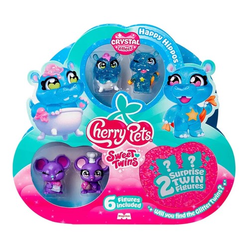 CHERRY PETS Sweet Twins 6 figuras coleccionables, modelos surtidos.
