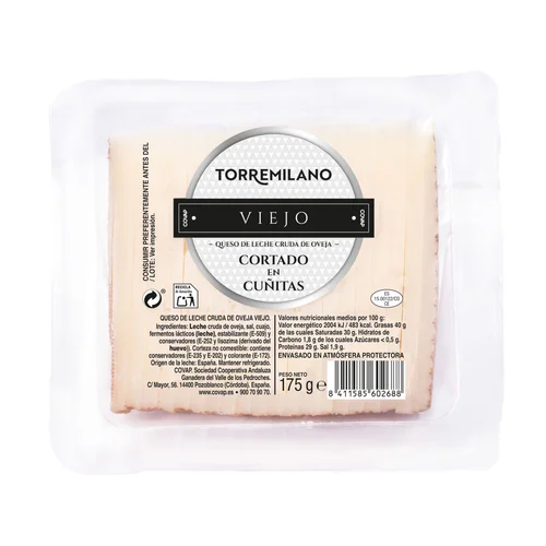 TORREMILANO Queso de oveja cortado en aceite de oliva virgen TORREMILANO 200 g.