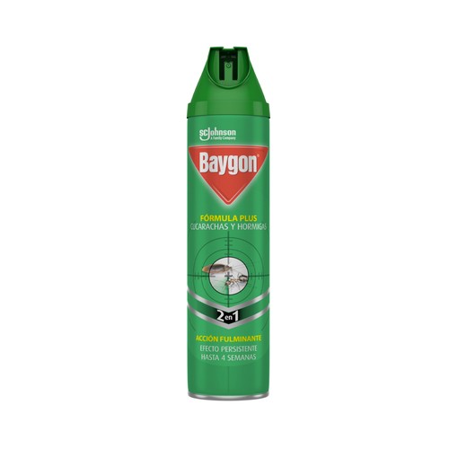 BAYGON Desinfectante insecticida para cucarachas y hormigas 400 ml.