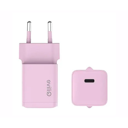 Cargador de casa QILIVE  USB C, 30W, color rosa