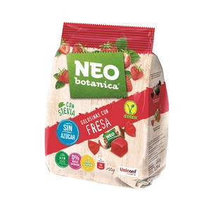 Golosinas con stevia, sabor a fresa 150 gr.