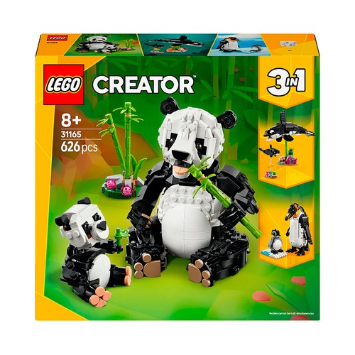 LEGO Creator 31165, Fauna Salvaje: Familia de Pandas Juguete 3en1, 626 pcs +8 Años