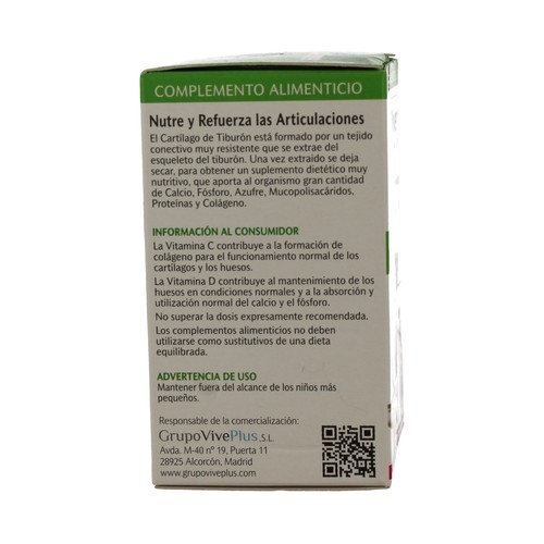 VIVE+ SALUD Y VIDA Cartílago de tiburón VIVE PLUS 50 uds.