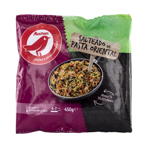 AUCHAN Salteado de pasta oriental ultracongelado 450 g. Producto Alcampo