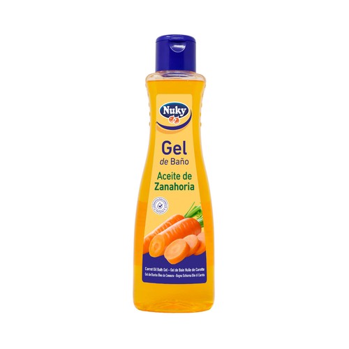 NUKY Gel para baño o ducha con aceite de zanahoria 750 ml.