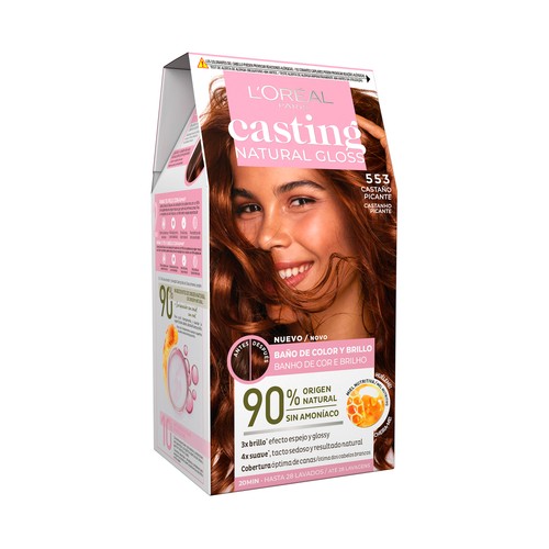 L´ORÉAL PARIS Casting natural gloss Baño de color y brillo tono 553 Castaño picante.